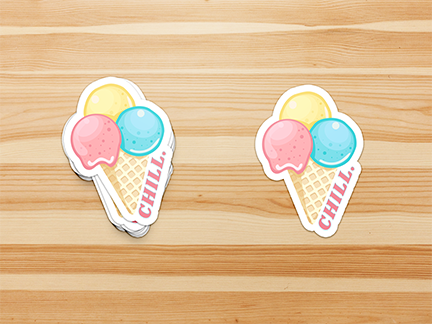 Ice Cream Cone Chill Sticker